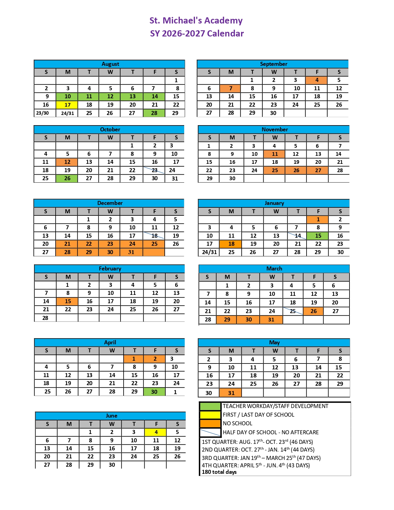 2026 2027 school calendar