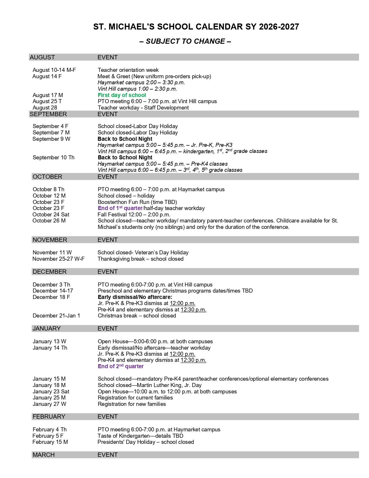 List calendar 26 27 6330 1